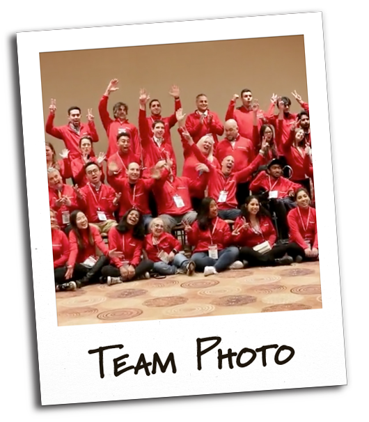 team photo in a polaroid